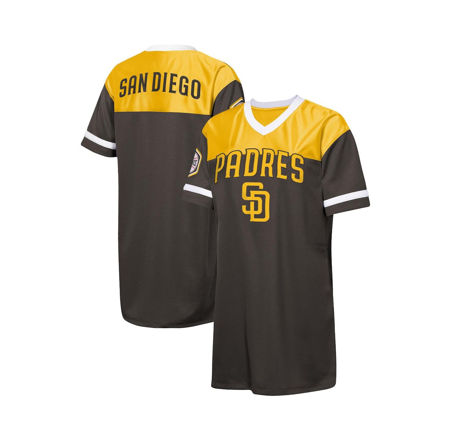 Big Girls Brown San Diego Padres Big League Cheer V-Neck T-Shirt Dress