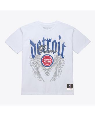 Men's White Detroit Pistons Old English Classic T-Shirt