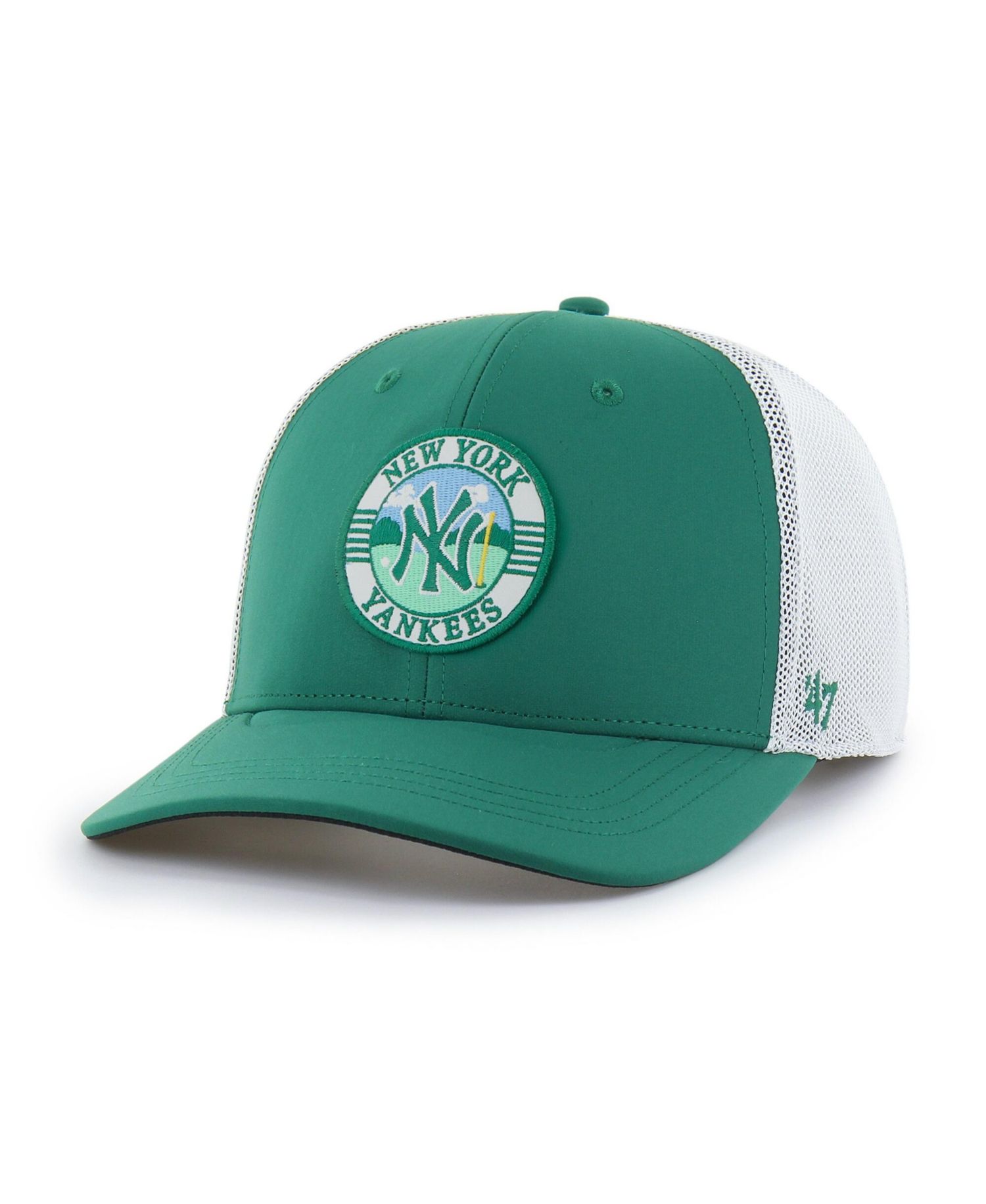 Men's Kelly Green/White New York Yankees Elevated Greens Adjustable Trucker Hat
