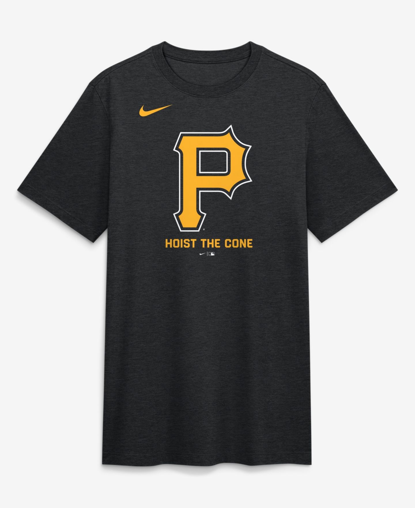 Мужская футболка Nike Heather Black Pittsburgh Pirates Hoist the Cone Tri-Blend — фото 1