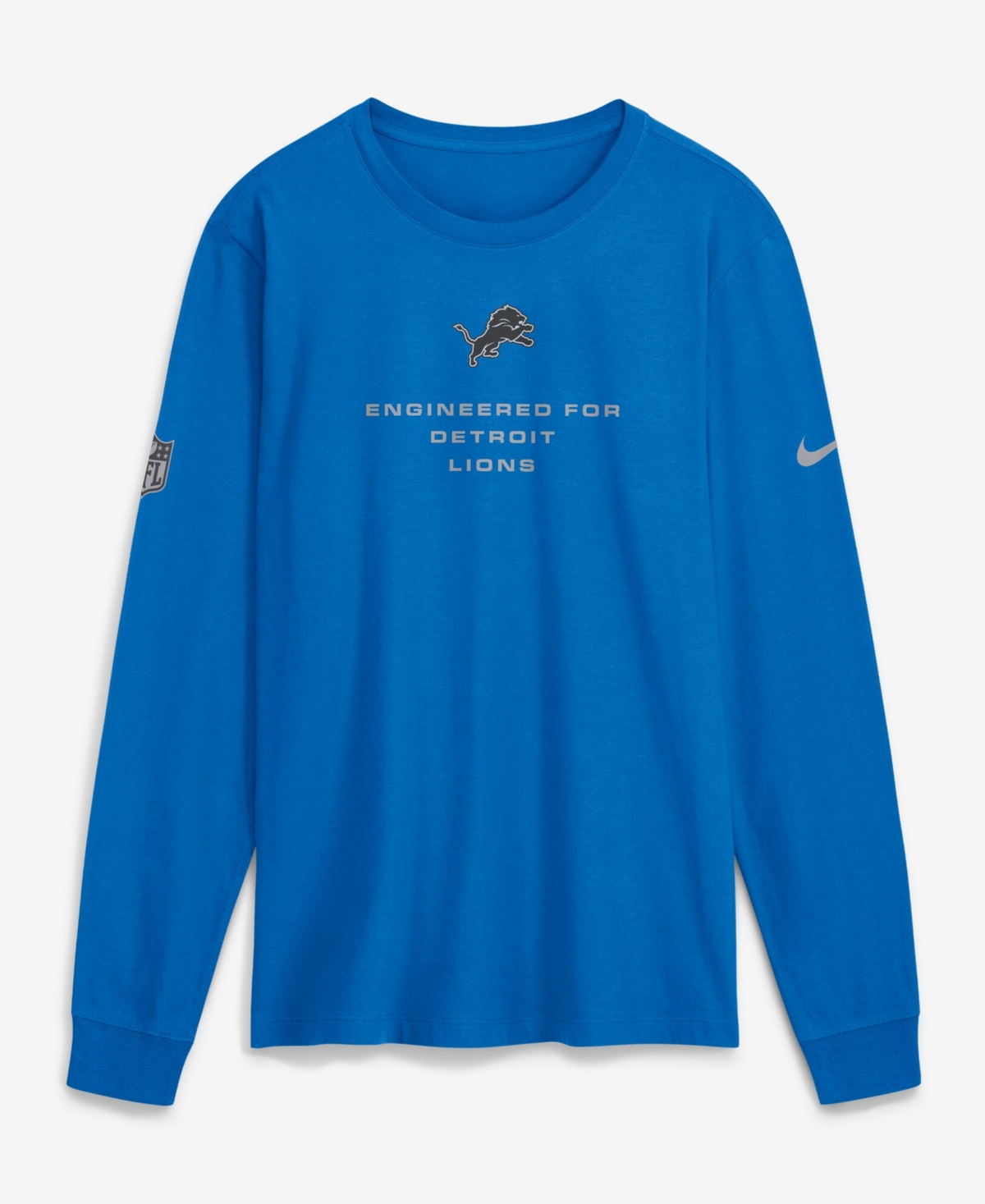 Nike Men's Blue Detroit Lions Sideline Bold Arch Star Dri-fit Long Sleeve T-Shirt - Blue