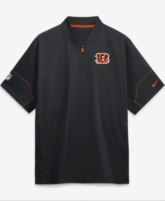 Men's Black Cincinnati Bengals Sideline Short Sleeve Quarter-Zip Coaches Jacket