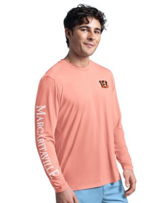 Men's&nbsp;G-III Sports by Carl Banks Coral Cincinnati Bengals Rock Harbor Long Sleeve Rashguard Top