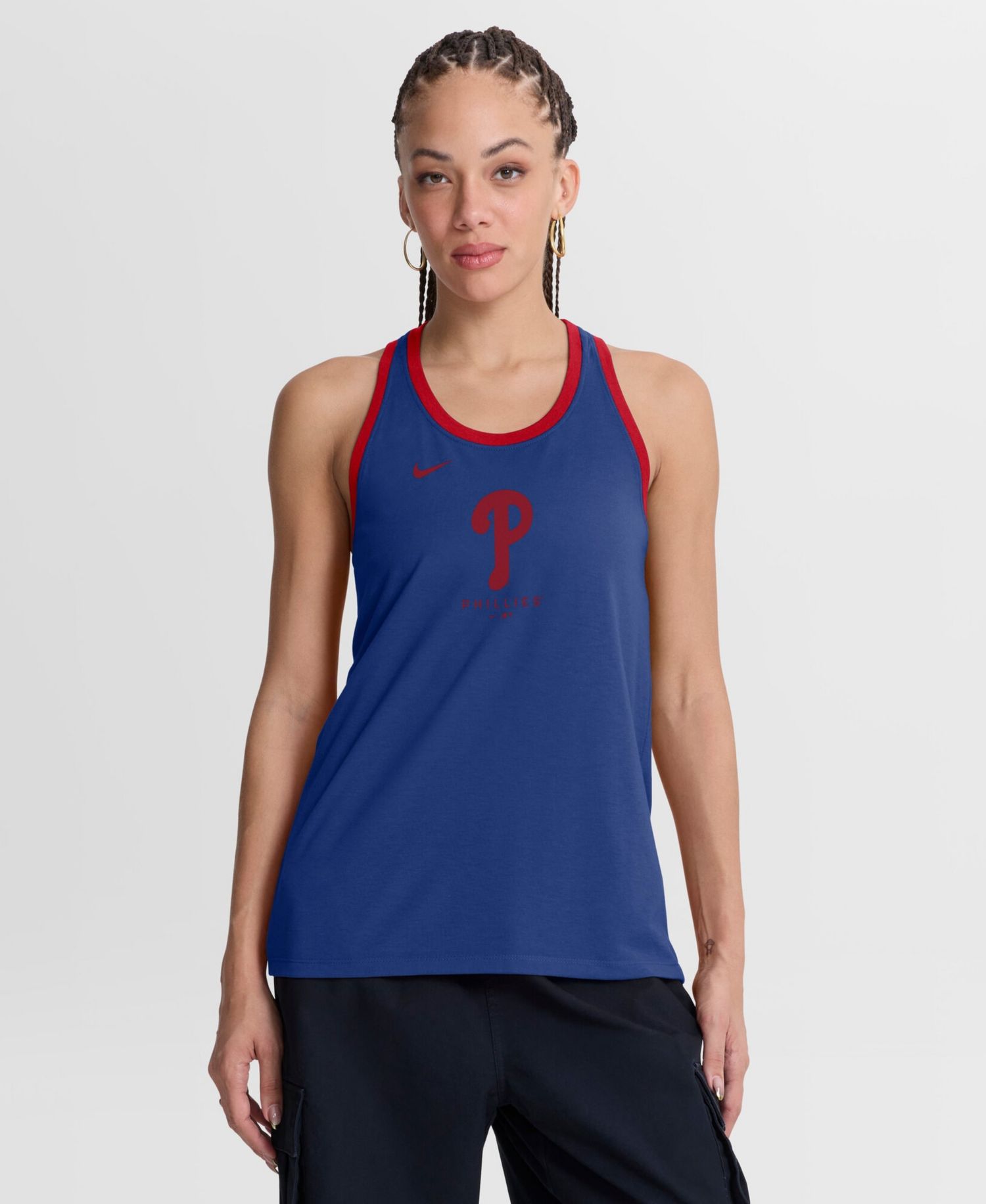 Women's Royal Philadelphia Phillies Tri-Blend Dri-FIT Racerback Tank Top