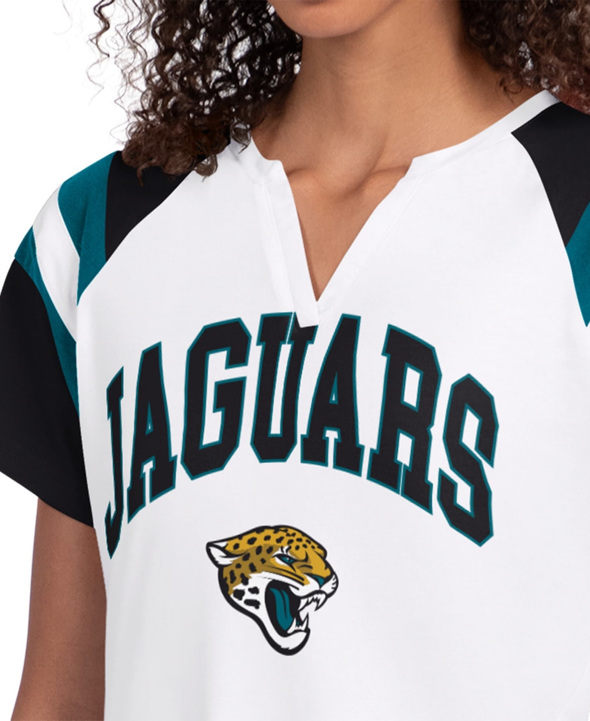Starter Women's White Jacksonville Jaguars Game On Notch Neck T-Shirt