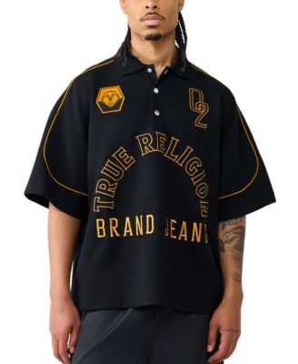 Men's Multi Logo Oversized  Short-Sleeve Polo Shirt
