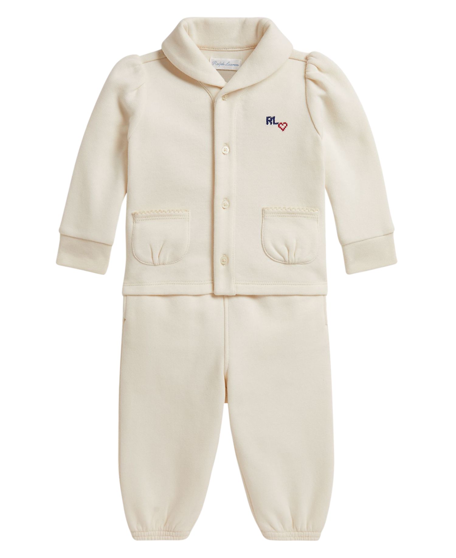 Baby Girls' Logo Fleece Cardigan Long-Sleeve Top and Pants, 2-Piece Set