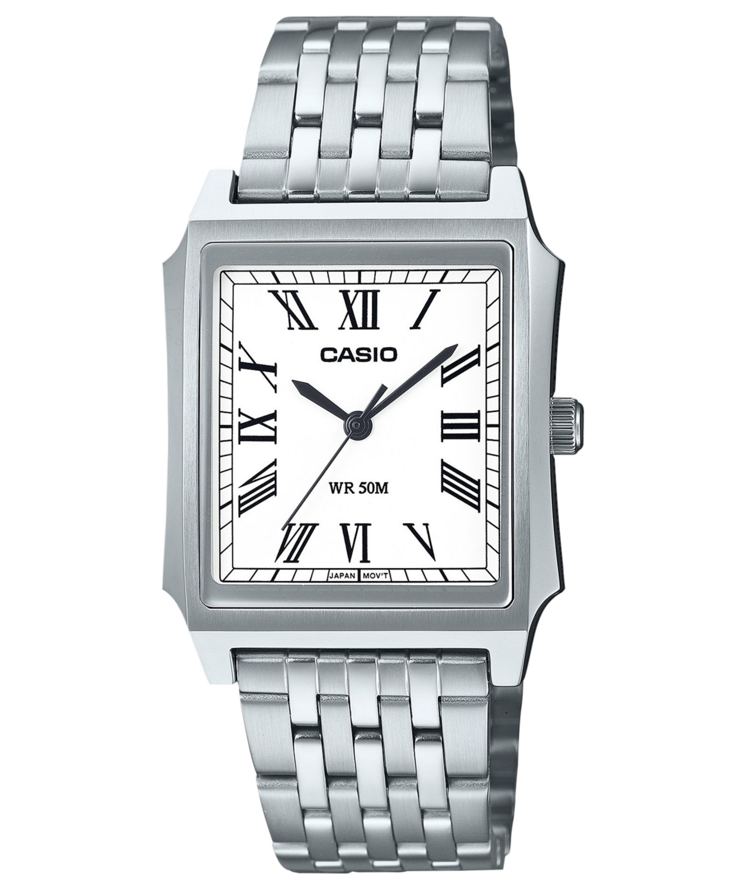 Unisex Japanese Quartz Analog Silver-Tone Stainless Steel Watch 31.5mm