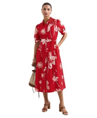 Women's Delphine Belted Midi Shirt Dress