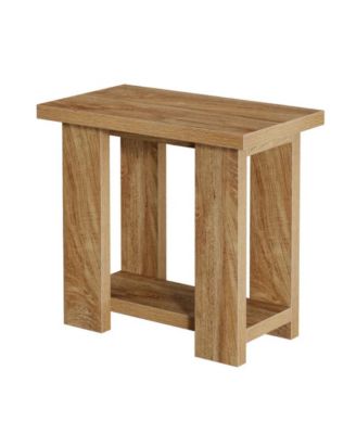 2-Tier Farmhouse End Table with Storage Shelves