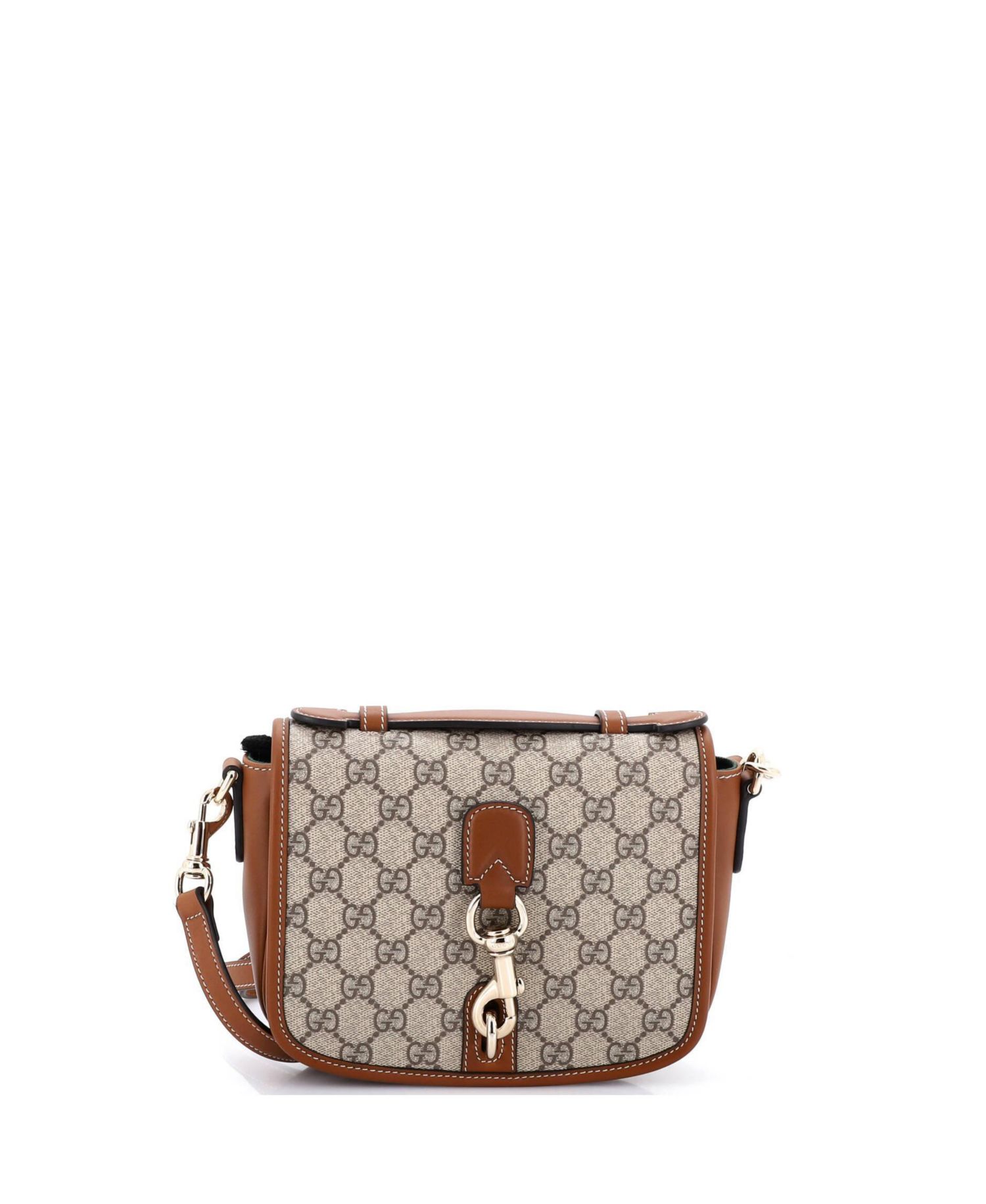 Mini GG Emblem Flap Crossbody Bag GG Coated Canvas