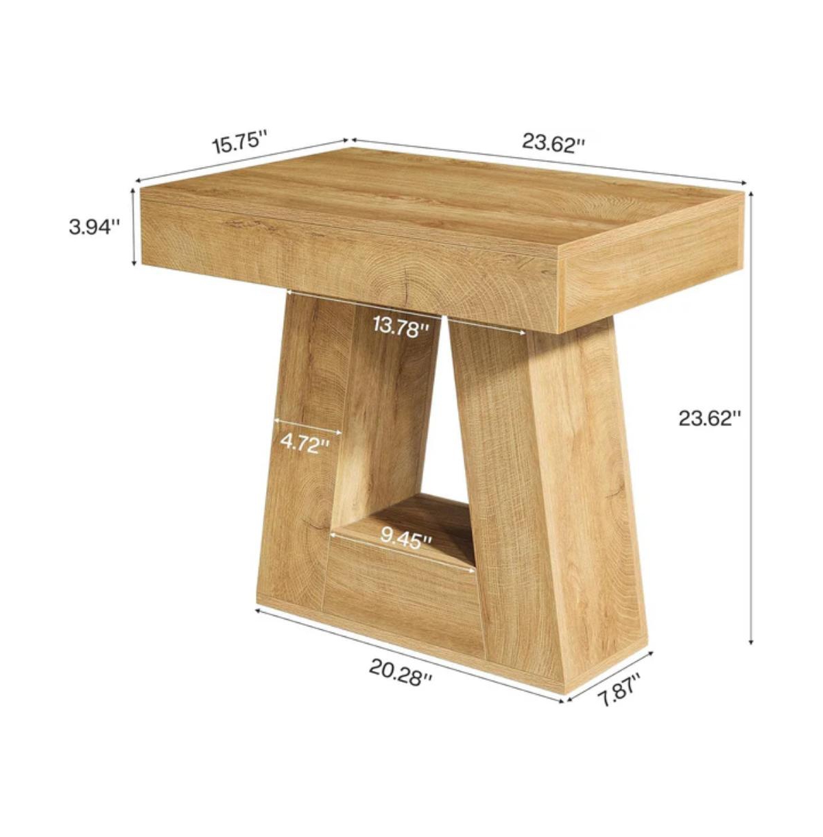 Slickblue 2-Tier Narrow End Table with Trapezoid Base