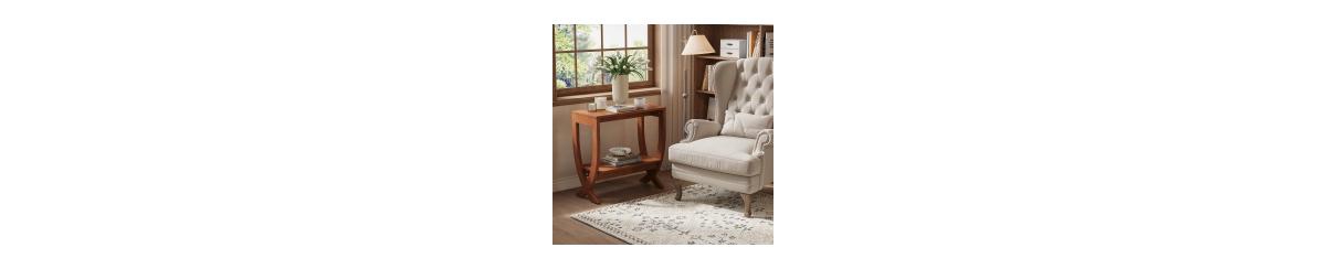 Slickblue Wooden End Table with Arched Legs for Living Room and Bedroom