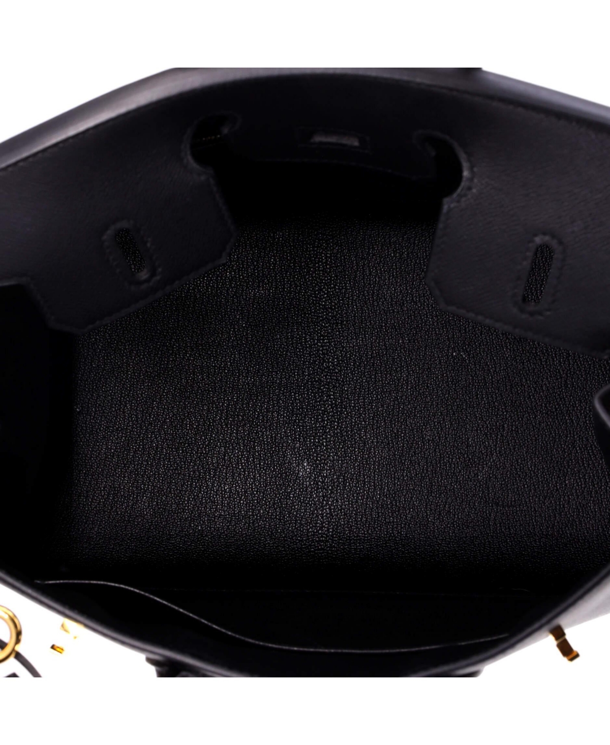 Pre-Owned HERMES Birkin 25 Handbag Black Madame with Gold Hardware
