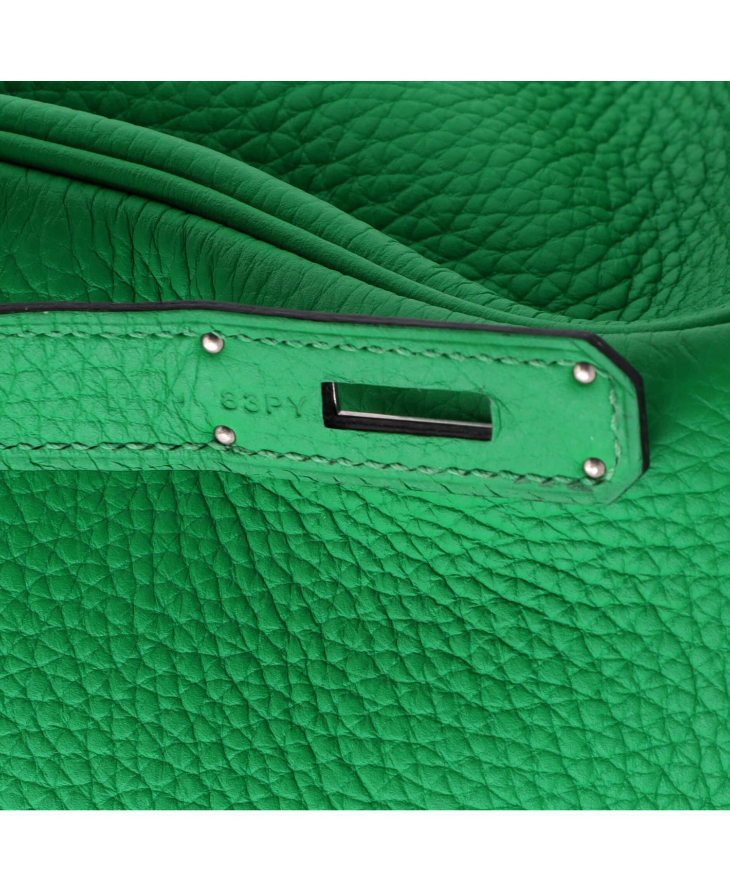 Birkin 30 Handbag Green Clemence with Palladium Hardware
