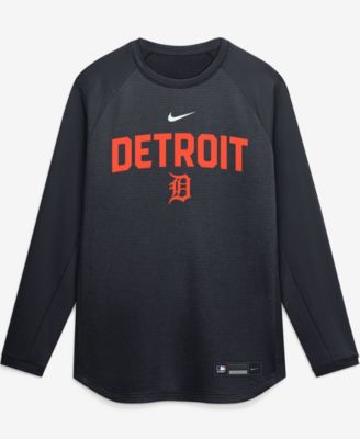 Men's Navy Detroit Tigers Authentic Collection Raglan Dri-FIT Sweatshirt