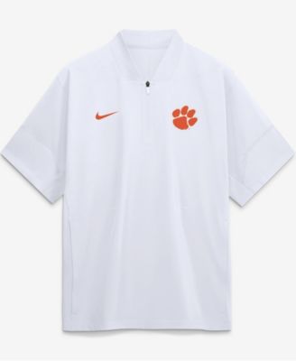 Men's White Clemson Tigers 2026 Sideline Short Sleeve Quarter-Zip Coach Jacket