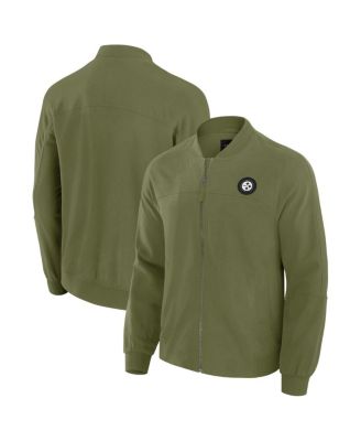 Men's Olive Pittsburgh Steelers Lightweight Cover-4 Tri-Blend Full-Zip Jacket