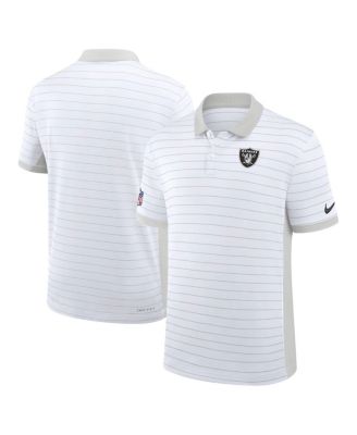 Men's White Las Vegas Raiders Sideline Victory Stripe Dri-FIT Polo Shirt