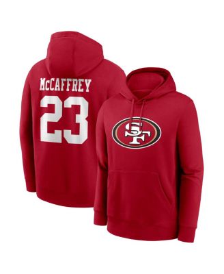 Men's Christian McCaffrey Scarlet San Francisco 49ers Name & Number Hoodie