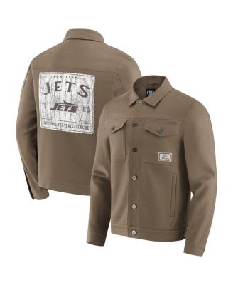 Men's Tan New York Jets Trucker Full-Button Jacket
