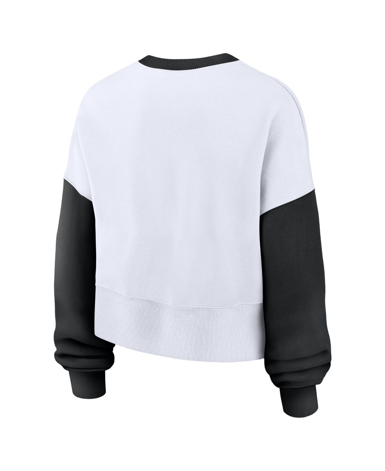 Women's White/Black Baltimore Orioles Oversized High Hip Fleece Sweatshirt