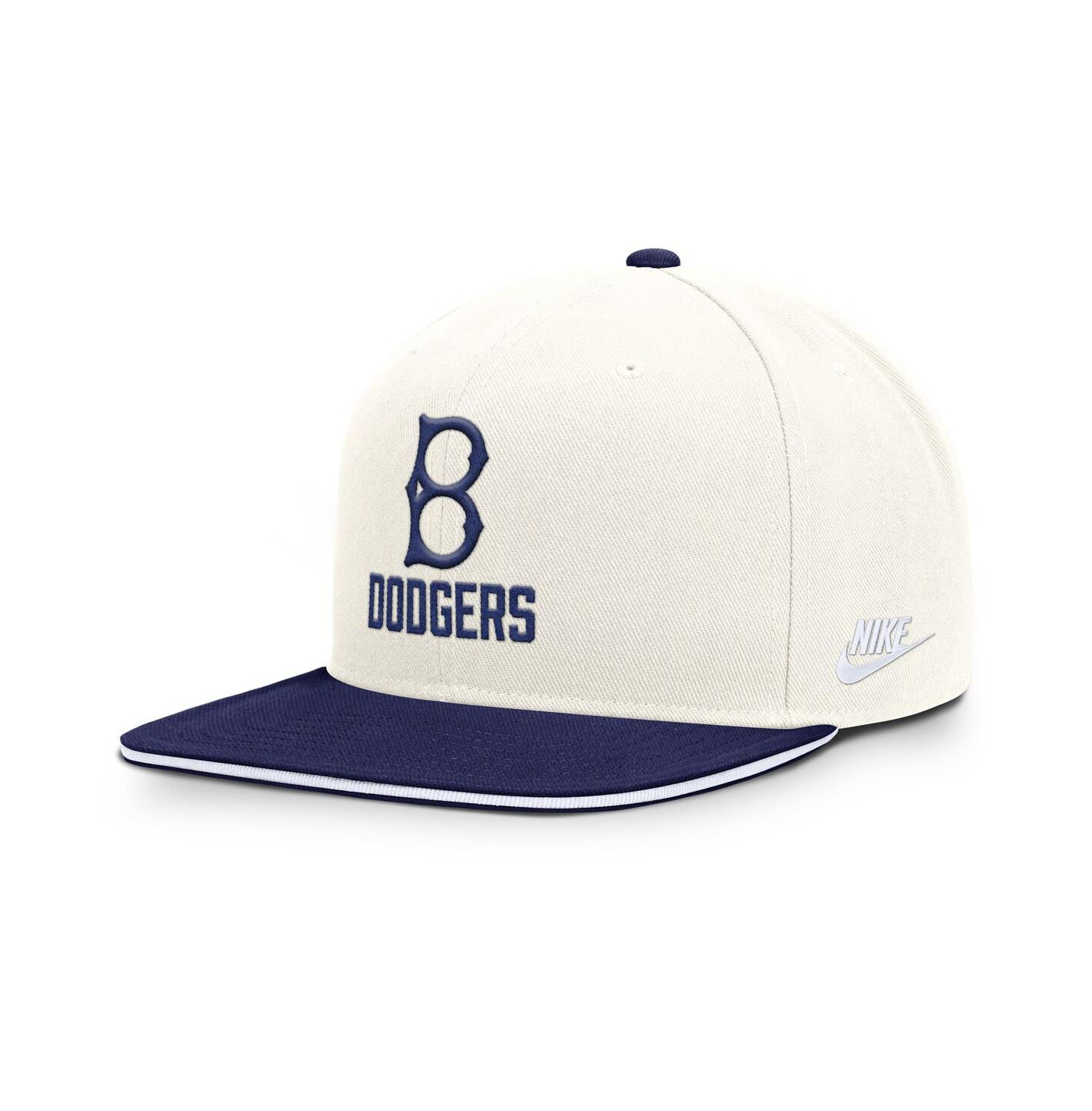 Мужская кепка Nike Cream/Royal Brooklyn Dodgers Cooperstown Pro Dri-FIT Snapback Hat — фото 1