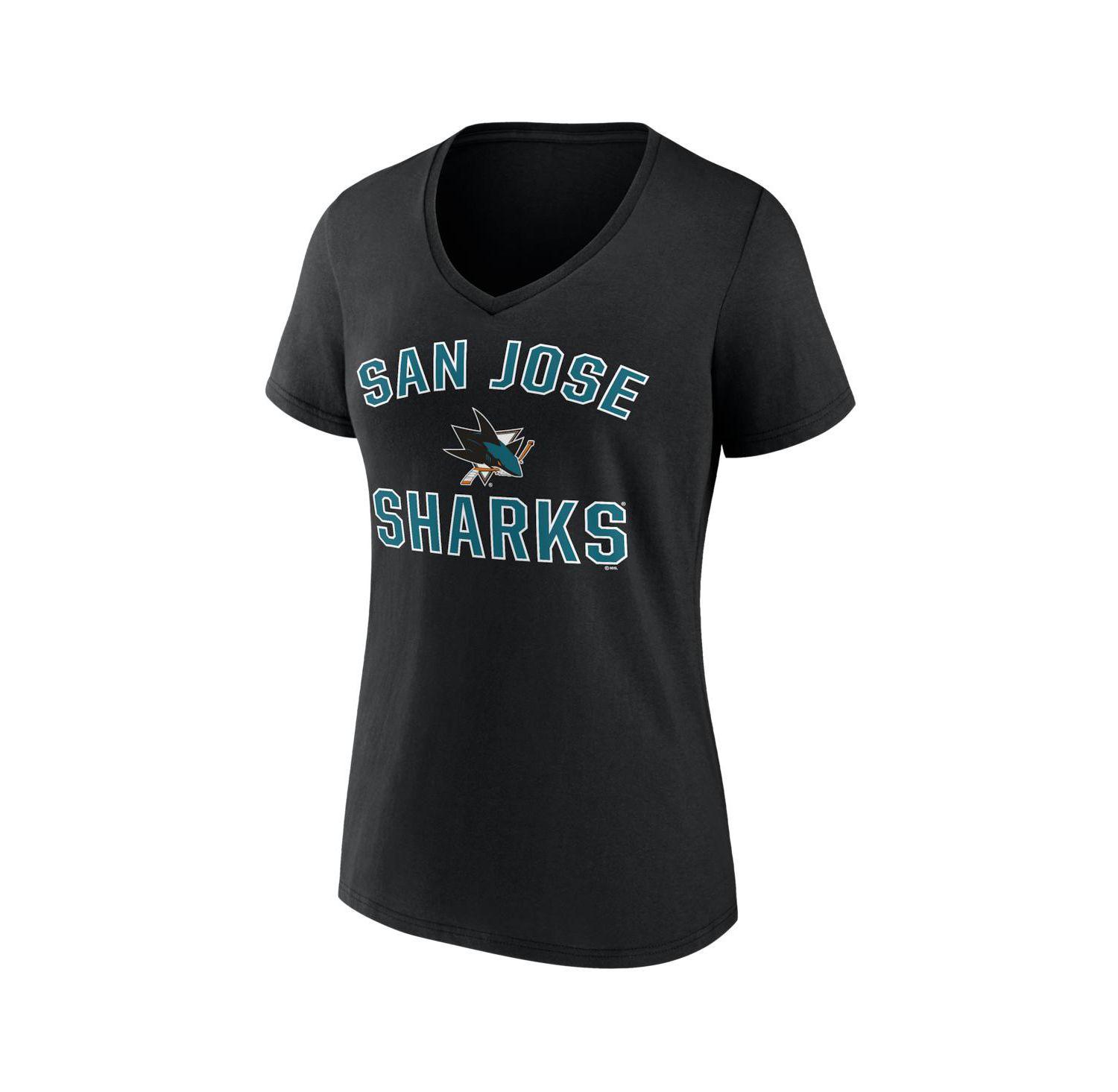 Women's Black San Jose Sharks Arch Victory V-Neck T-Shirt