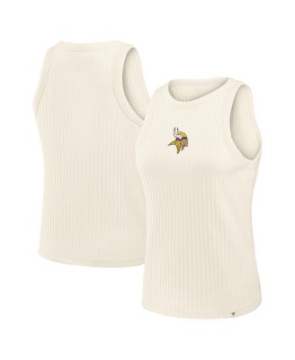 Women's Cream Minnesota Vikings Star Play Tri-Blend Ribbed&nbsp;Tank Top