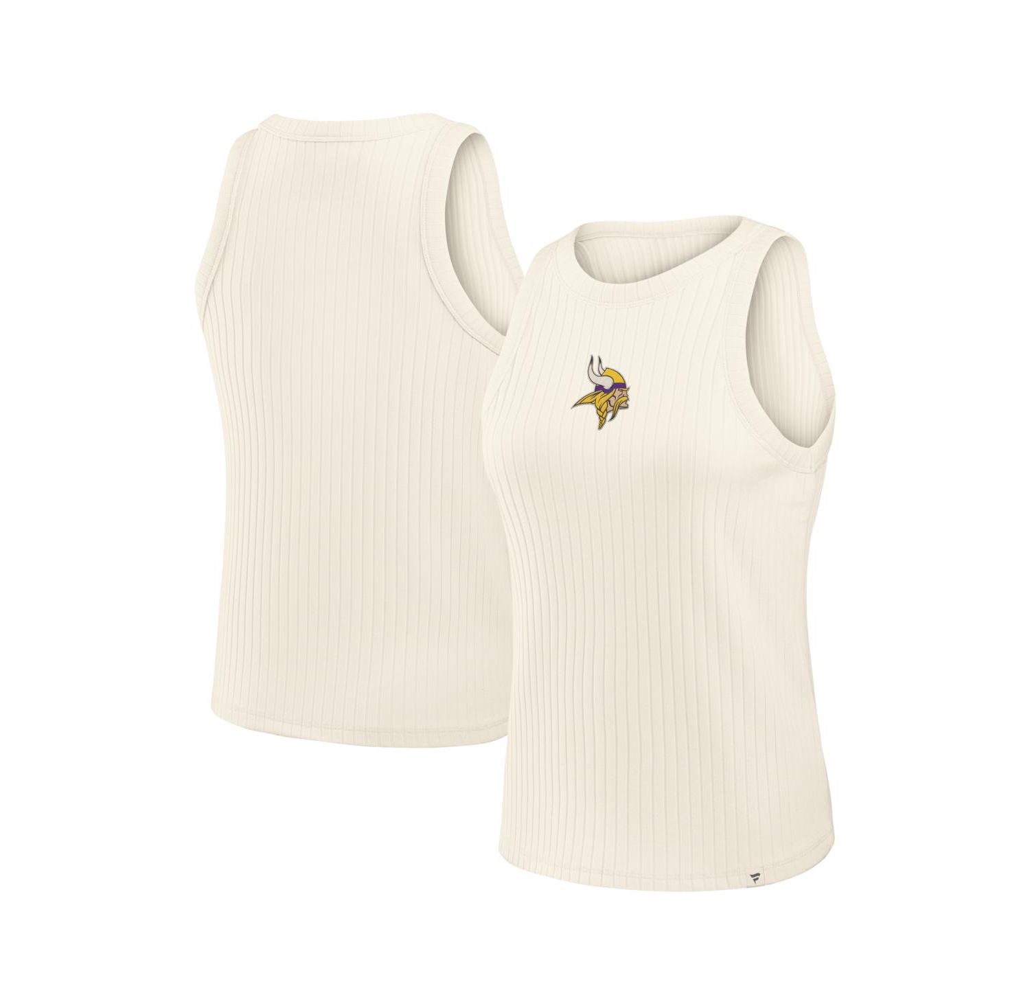 Women's Cream Minnesota Vikings Star Play Tri-Blend Ribbed Tank Top