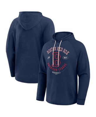 Men's Navy Boston Red Sox Raglan Hooded Long Sleeve T-Shirt