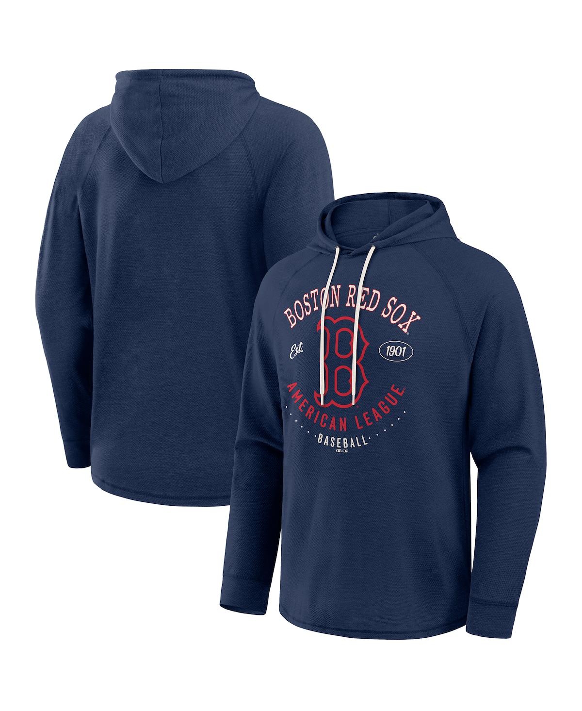 Fanatics Men's Navy Boston Red Sox Raglan Hooded Long Sleeve T-Shirt - Navy