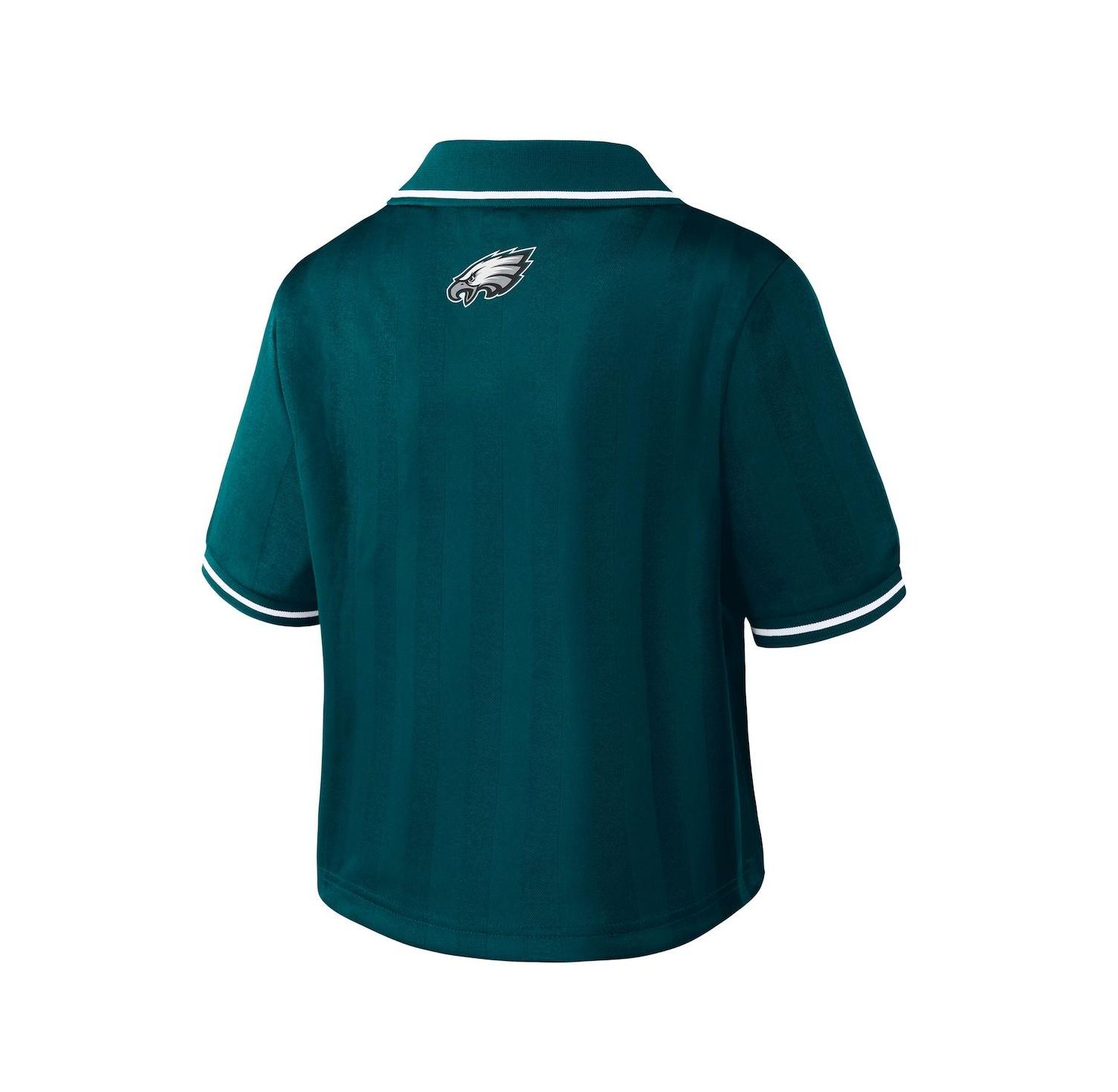 Women's Midnight Green Philadelphia Eagles Cropped Jersey Polo Shirt