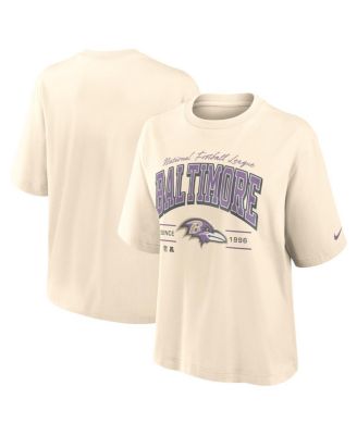 Women's Cream Baltimore Ravens Vintage Mod Boxy T-Shirt