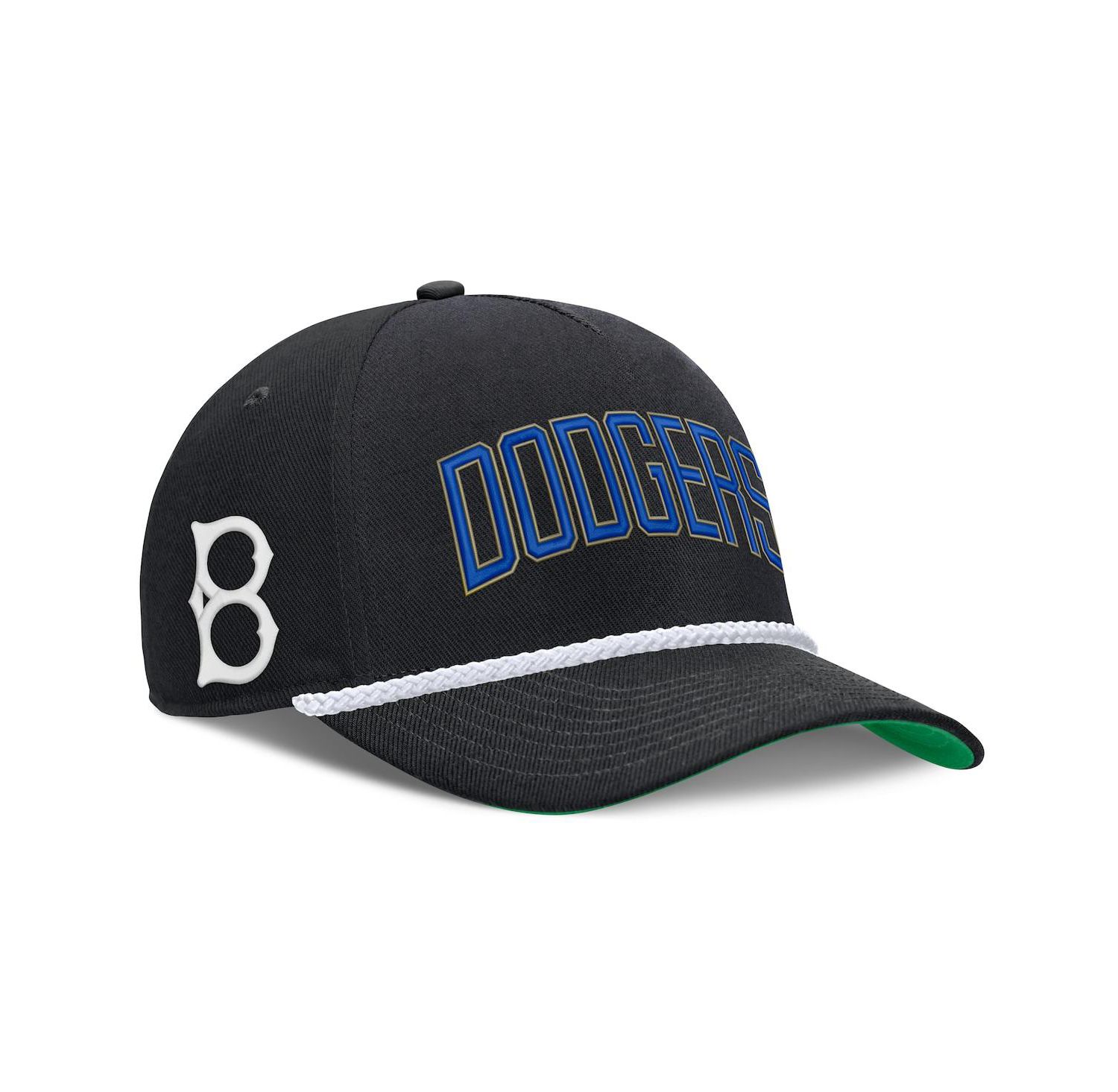 Men's Black Brooklyn Dodgers Cooperstown Collection Rise Adjustable Hat