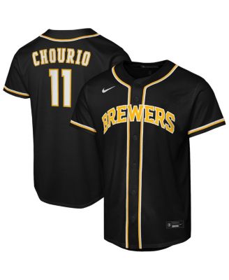 Big Boys and Girls Jackson Chourio Black Milwaukee Brewers Fashion Replica Player Jersey