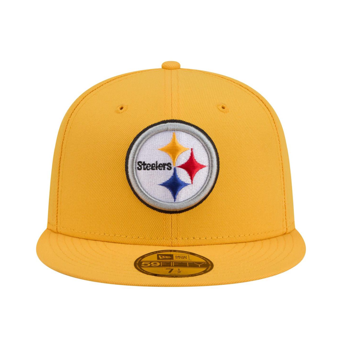 Мужская кепка New Era Gold Pittsburgh Steelers 59FIFTY Fitted Hat — фото 2