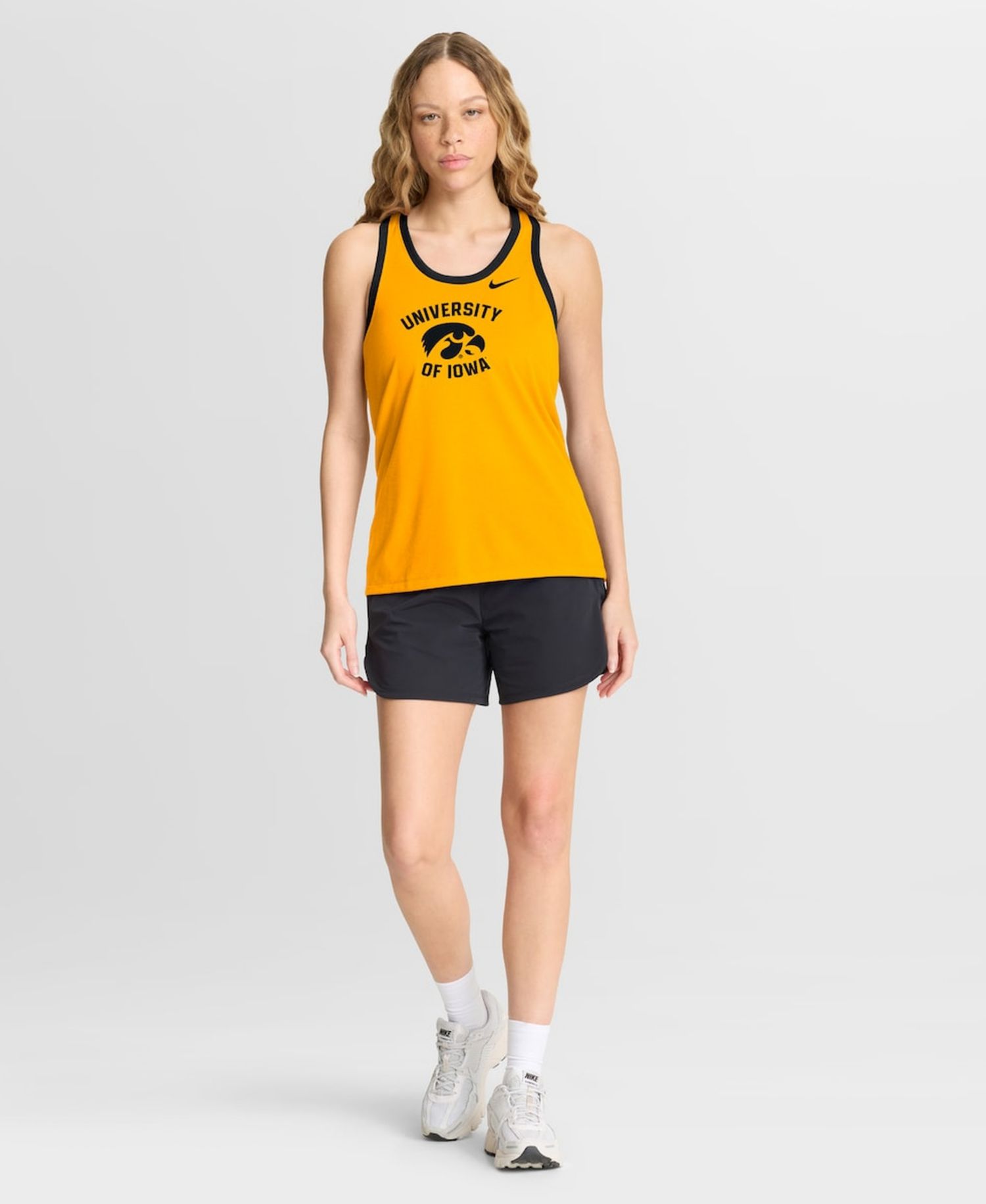Women's Gold Iowa Hawkeyes Uni Name Tri-Blend Dri-FIT Tank Top