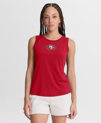 Women's Scarlet San Francisco 49ers Draped Mesh&nbsp;Back Performance&iquest; Tank Top
