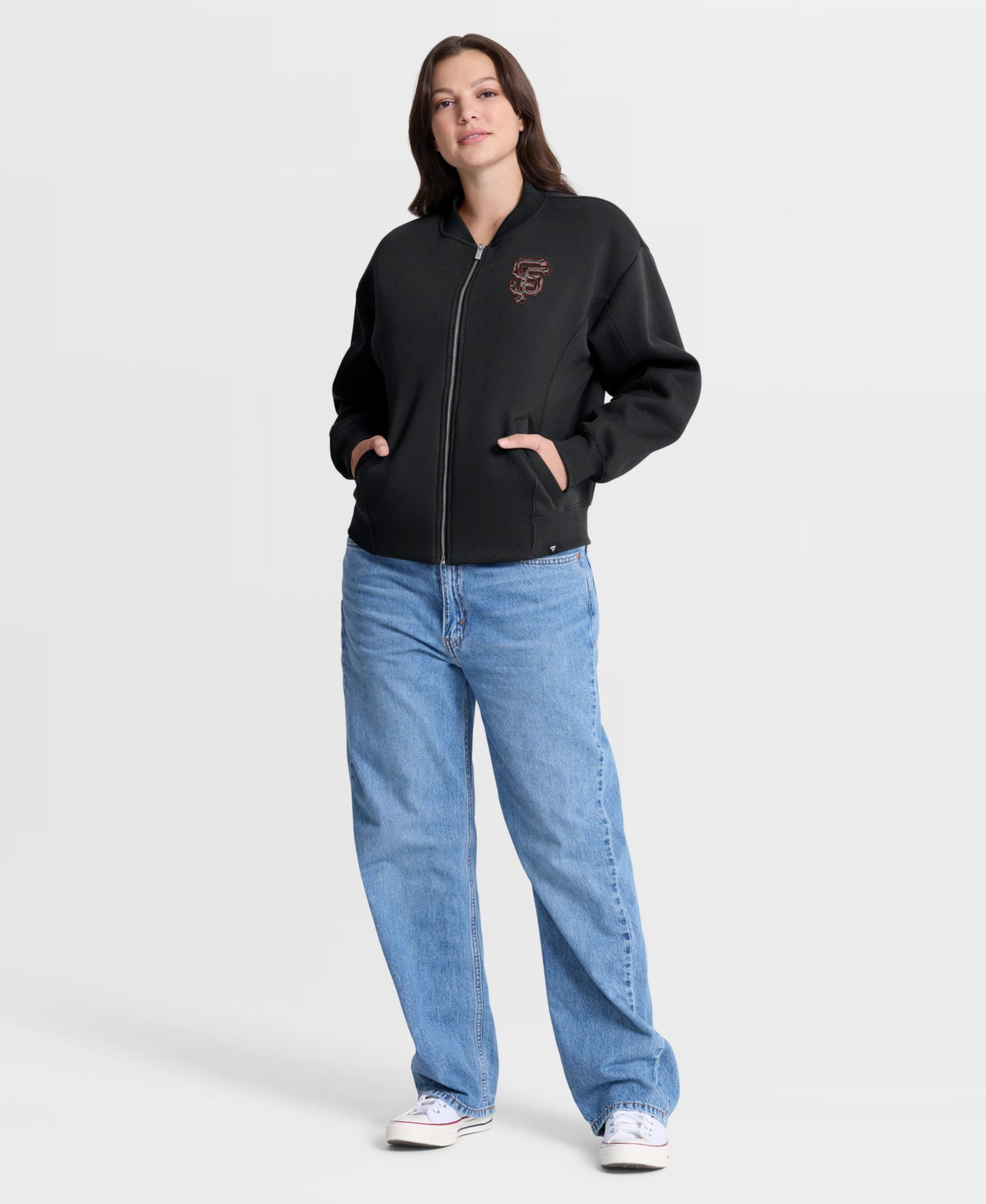 Women's Black San Francisco Giants Oversized Rage Against Full-Zip Jacket