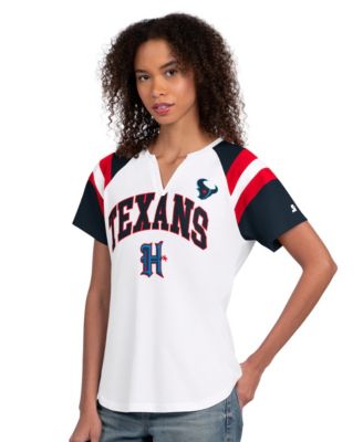 Women's White Houston Texans Game On Notch Neck T-Shirt
