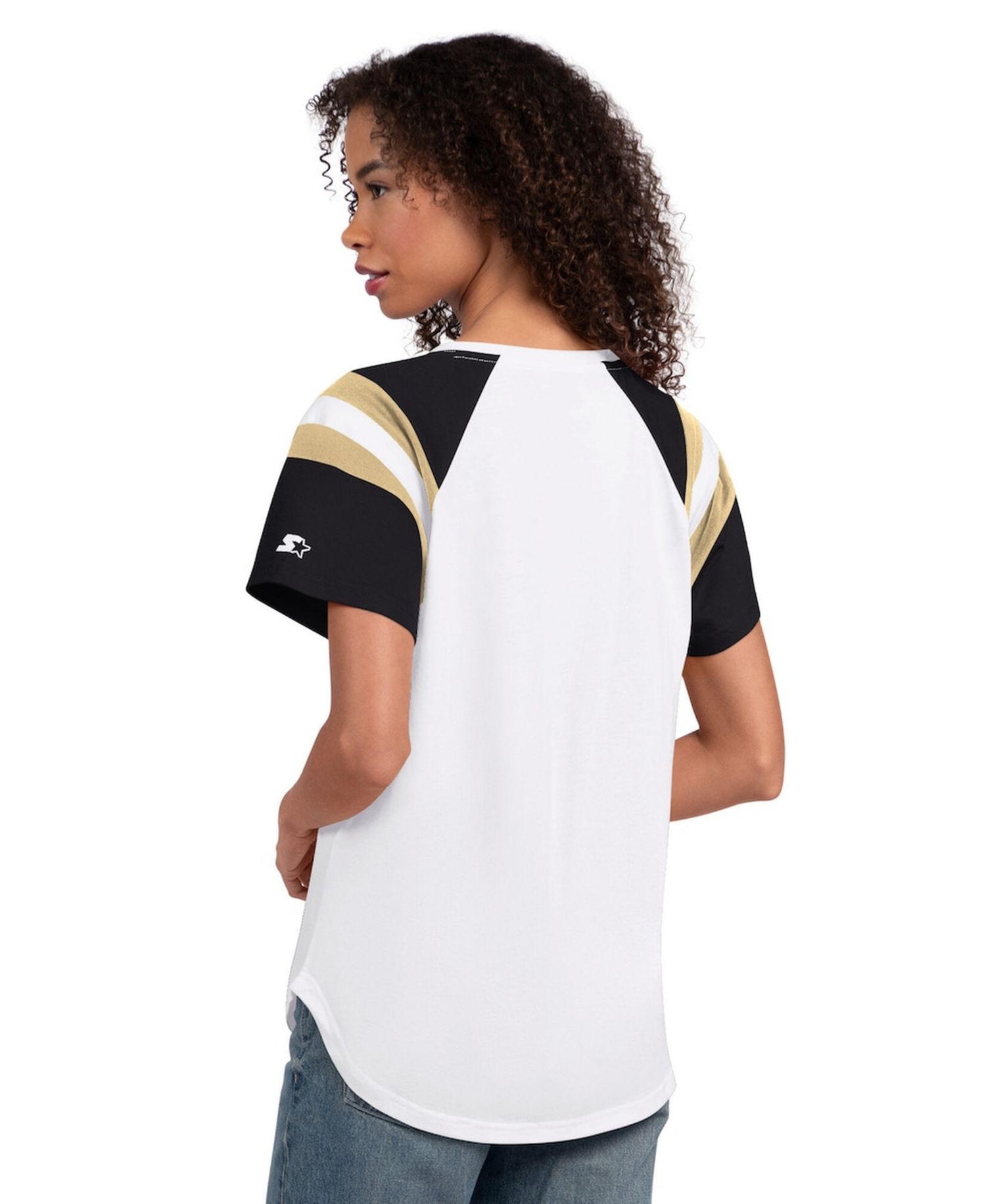 Women's White New Orleans Saints Game On Notch Neck T-Shirt
