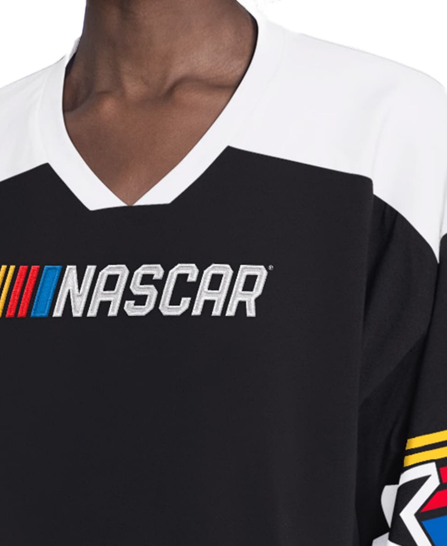 Women's Black NASCAR Dream Team V-Neck Fashion Top