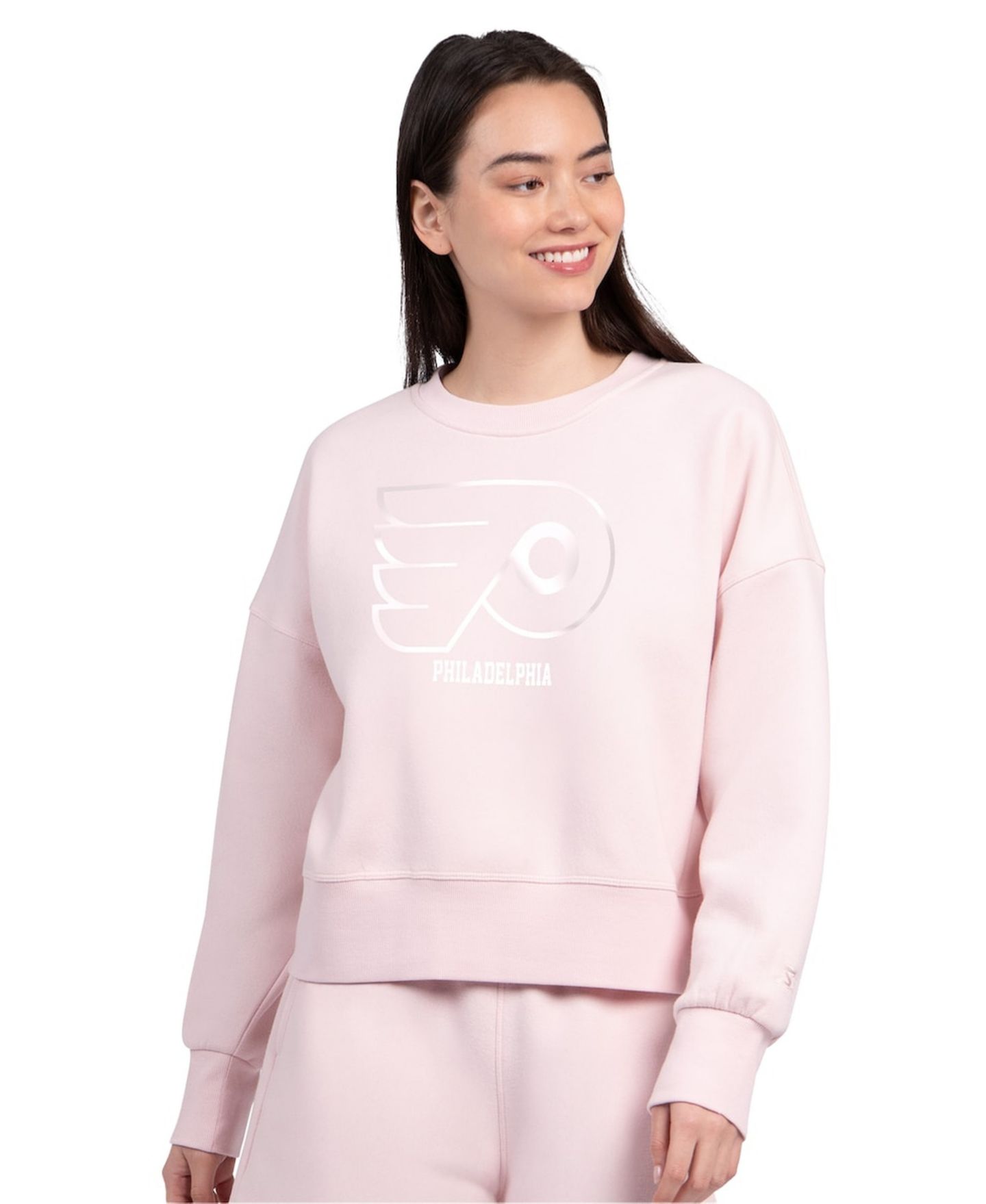 Женская толстовка Starter Pink Philadelphia Flyers Boxy Cropped — фото 1