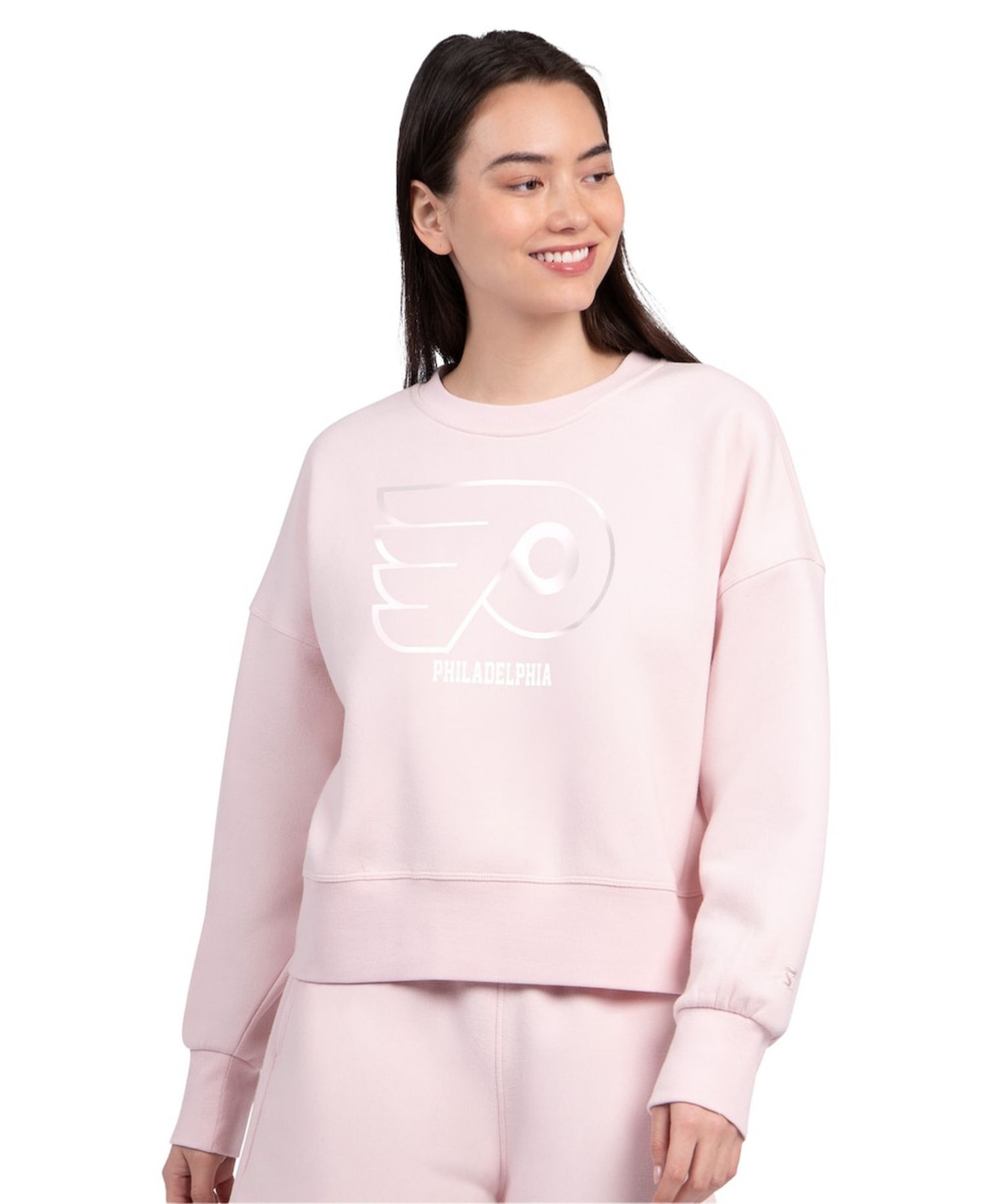 Women's Pink Philadelphia Flyers Boxy Cropped Sweatshirt