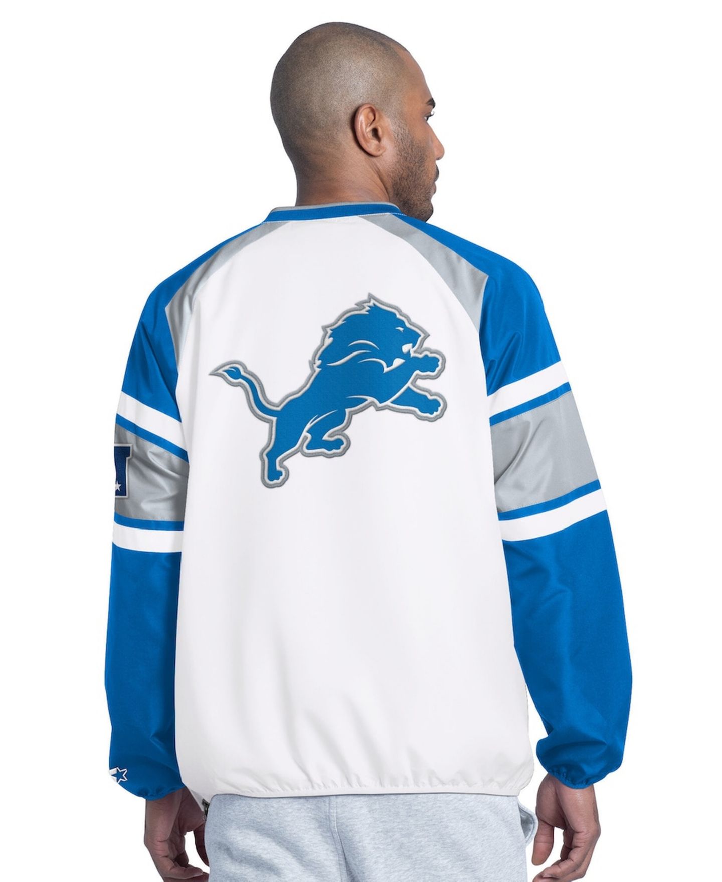Мужская куртка Starter White Detroit Lions Infield Play Raglan Pullover — фото 2