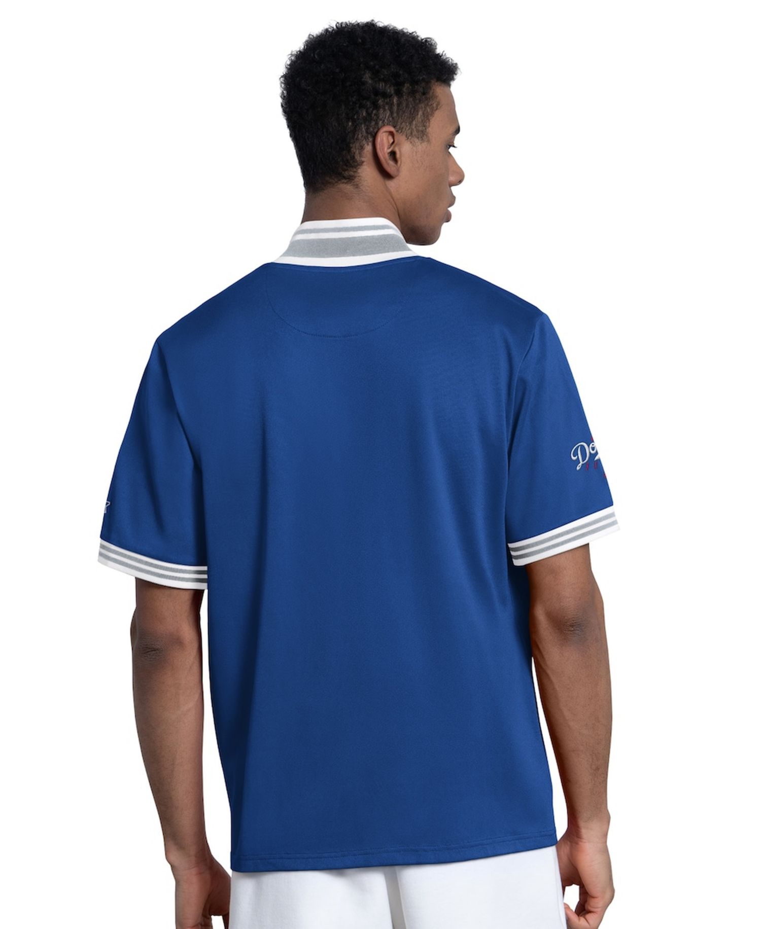 Men's Royal Los Angeles Dodgers Button-Up Short Sleeve Jacket