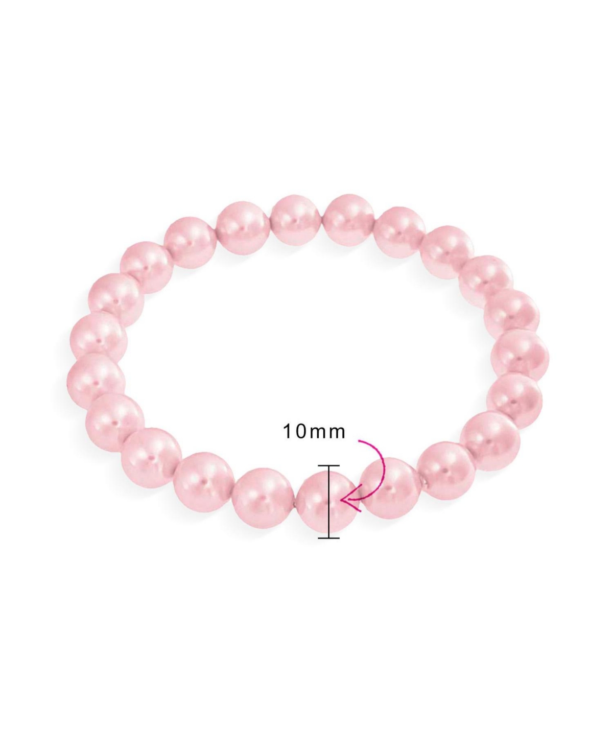 Bling Jewelry Classic Statement Faux Pearl Stackable Stretch Bracelet with 10MM Beads