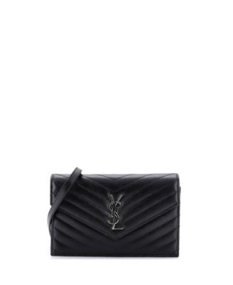Small Classic Monogram Wallet on Chain Matelasse Chevron Leather