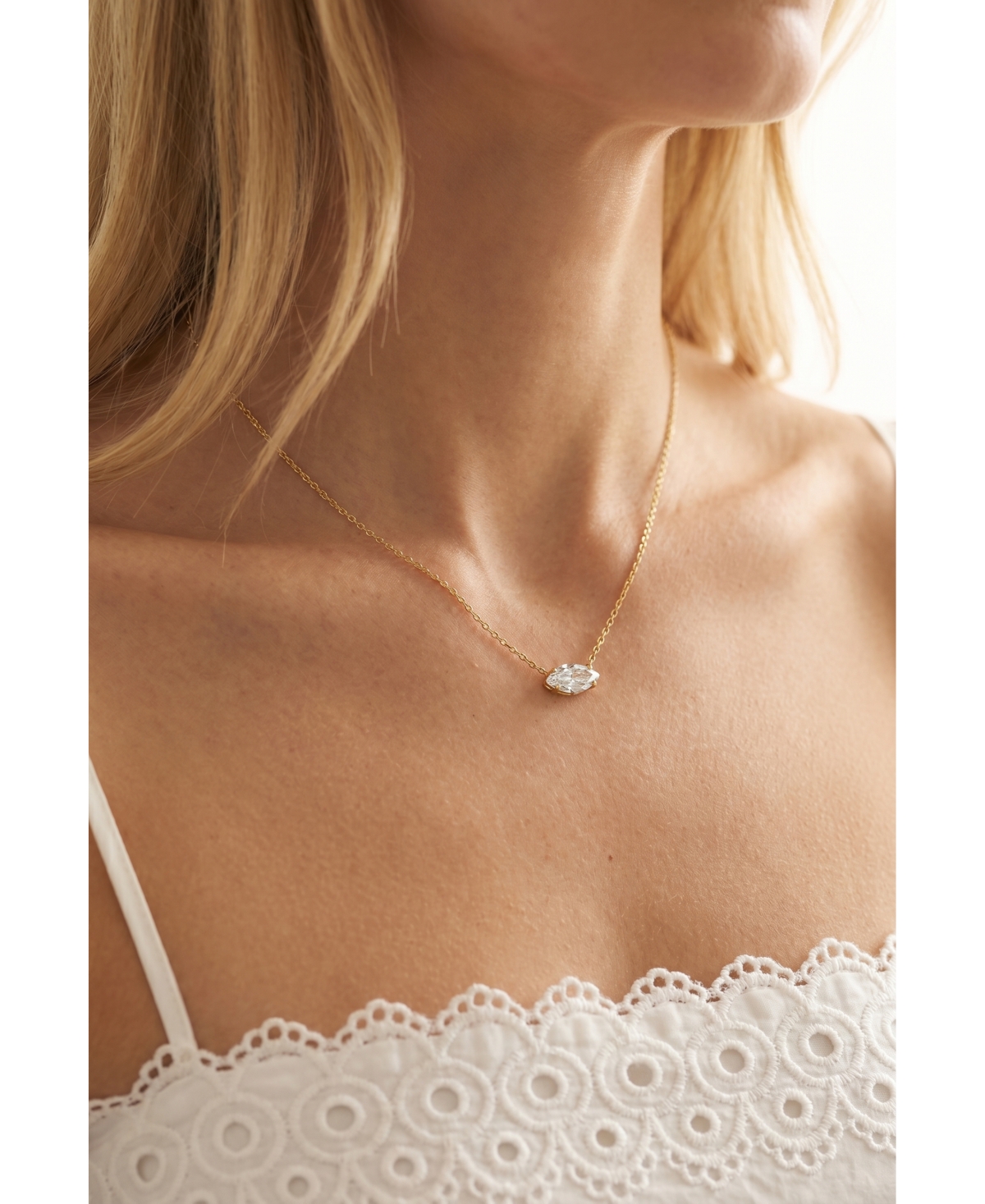 Joey Baby Oval Crystal Choker Necklace in Gold-Tone Stainless Steel
